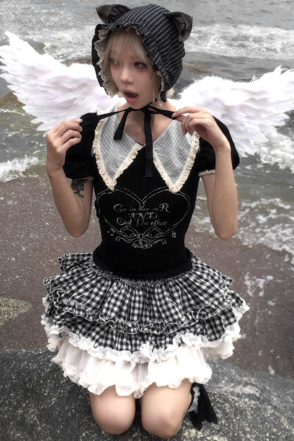 Striped Lace Nightcap