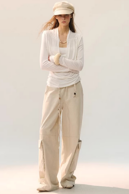 Distressed Washed Cargo Pants