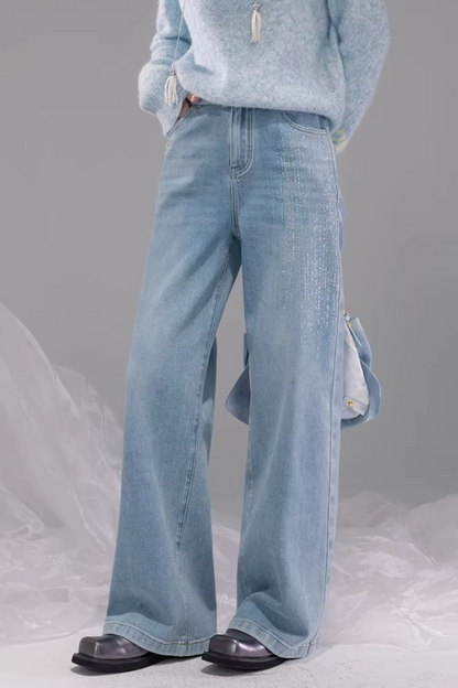 Jeans mit Sternenhimmel-Strasssteinen