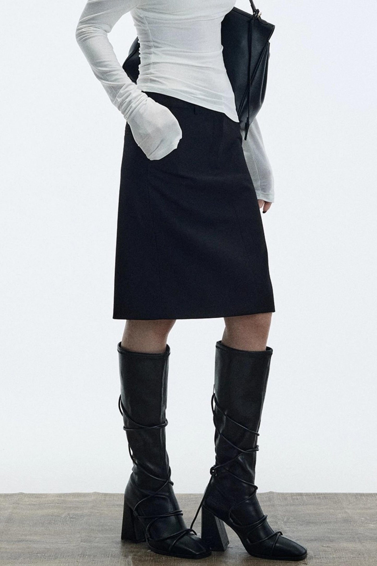 Minimalist Straight Suit Skirt