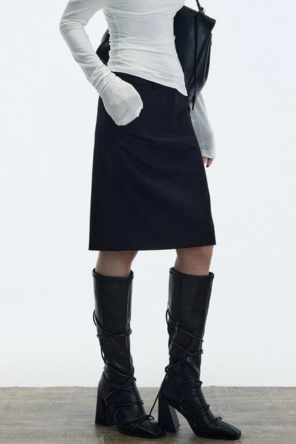 Minimalist Straight Suit Skirt