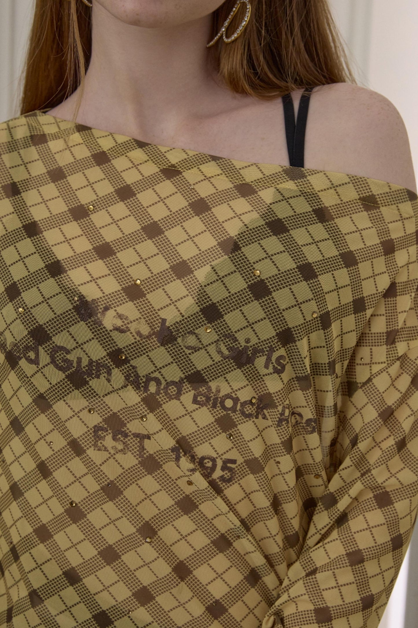 Wooha Retro Plaid Long Sleeve T-Shirt