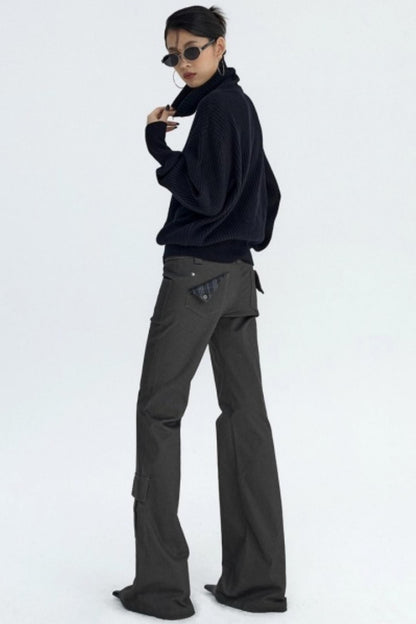 Slim Fit High-Neck Knit Cardigan