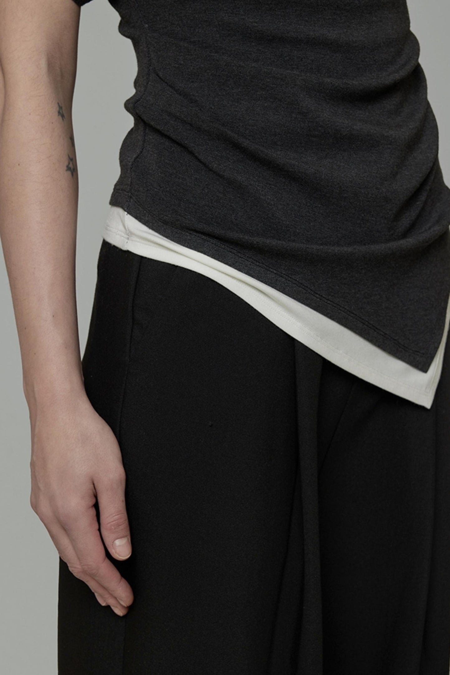 Irregular Hem Strapless Knit Top