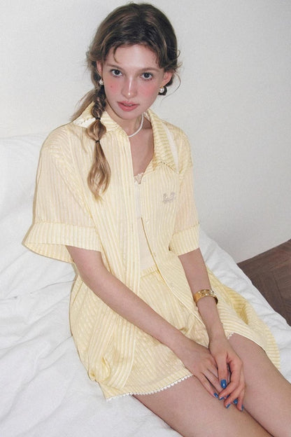 Lace Trimmed Short Ensemble Set-Up