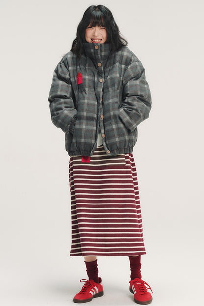 Colorful Embroidery Plaid Jacket