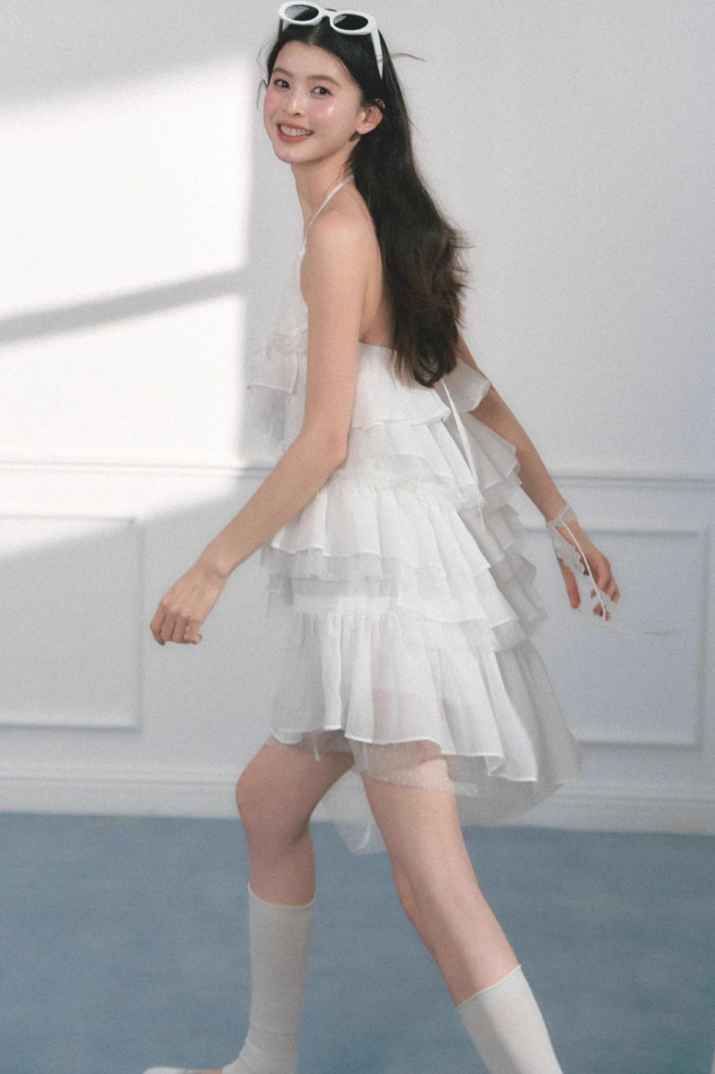 Summer Mesh Slip Dress With Skirt Set-Up