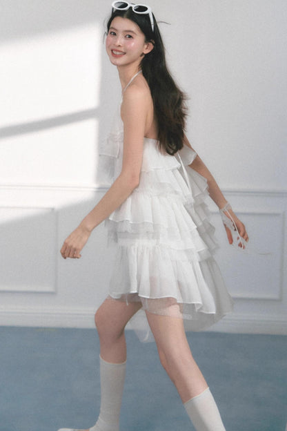 Summer Mesh Slip Dress With Skirt Set-Up