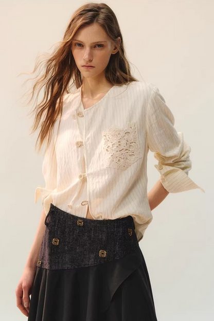 Moon Cage Linen Blouse