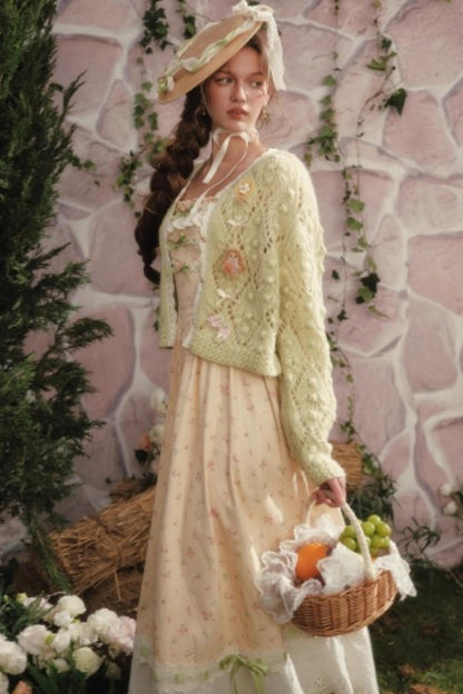 French Floral Pastoral Dress Set-Up