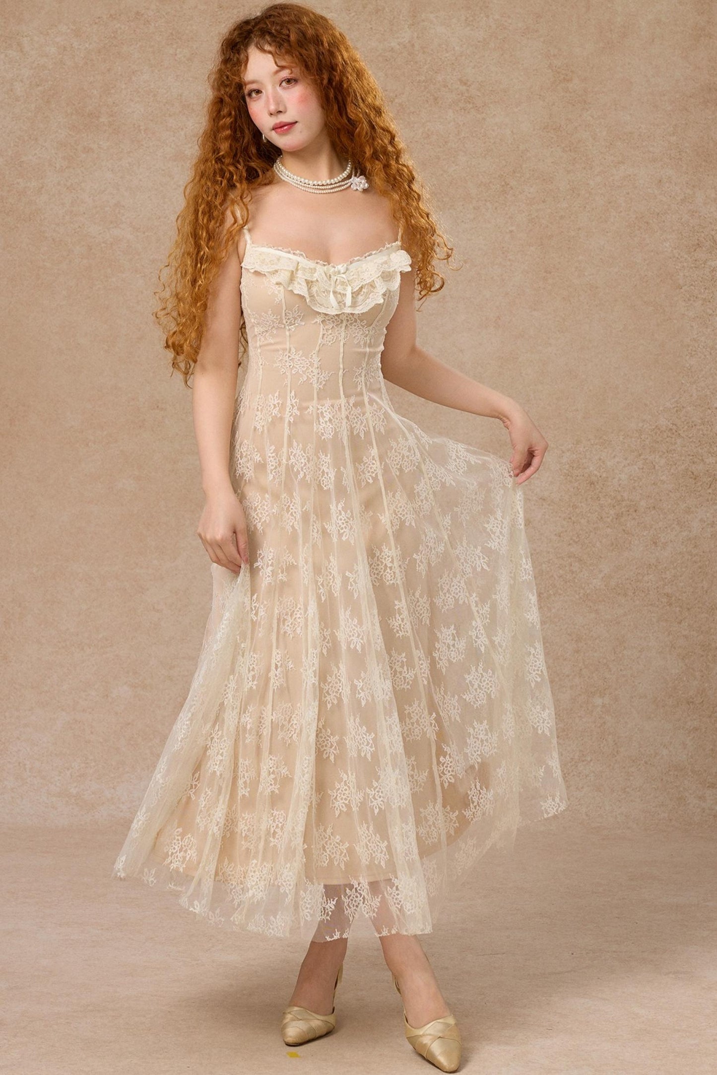 Slimming White Long Dress