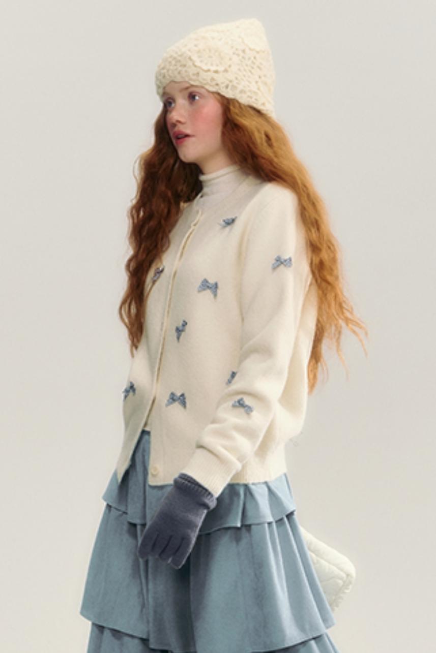 French Bow Knitted Cardigan