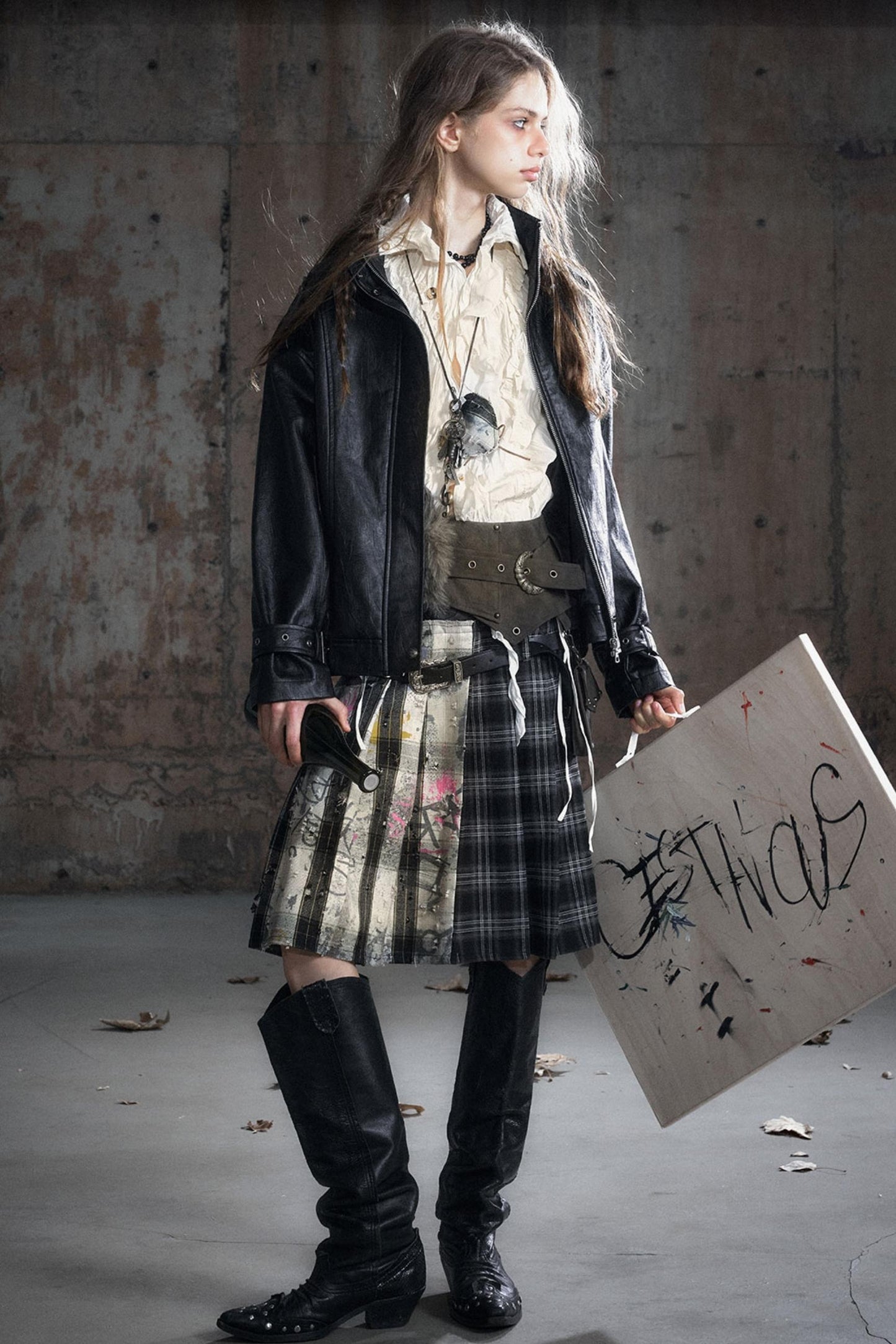 Wander Pleated Distressed Chiffon Shirt