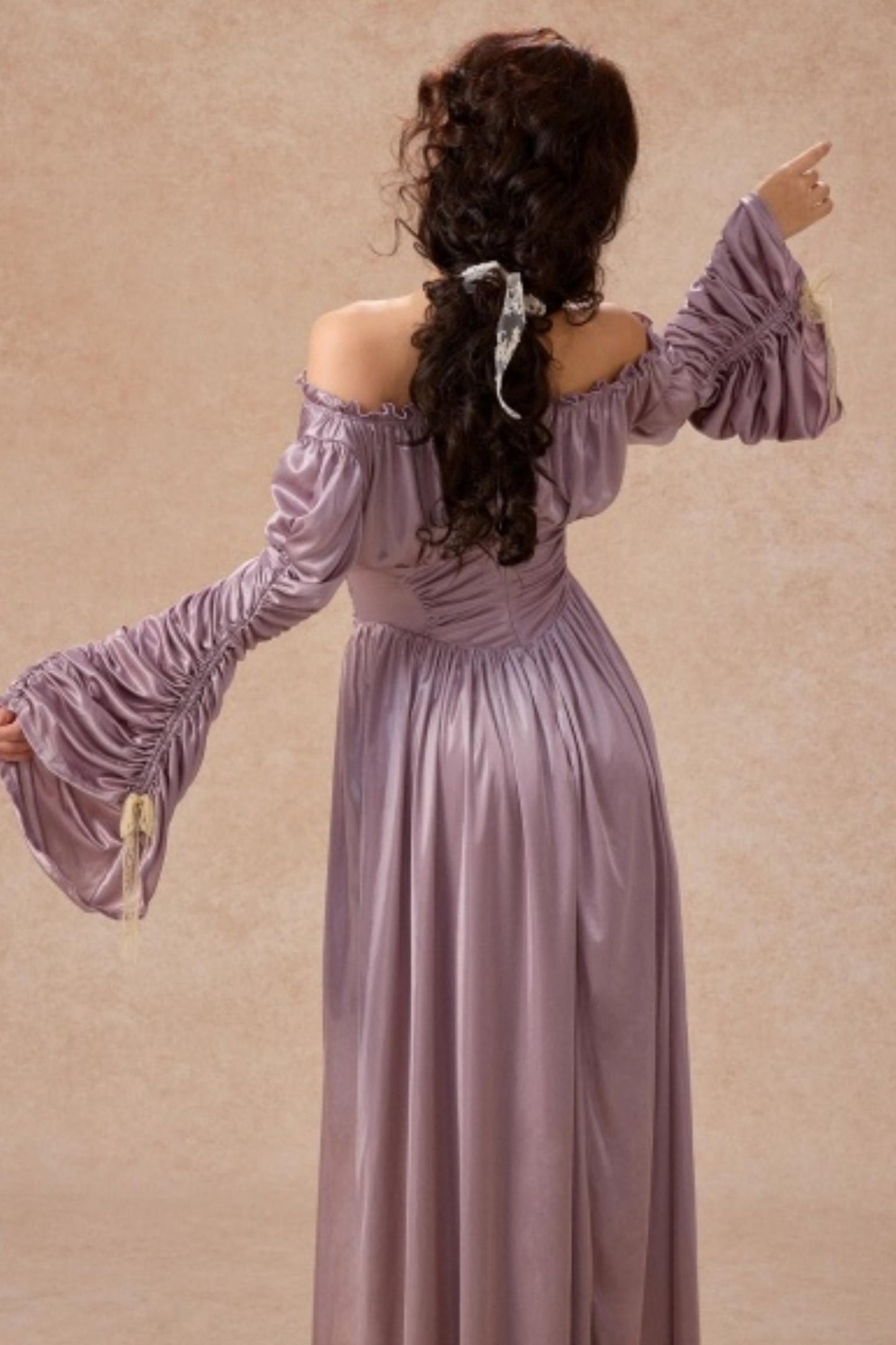 Satin Parthenon One-Shoulder Dress