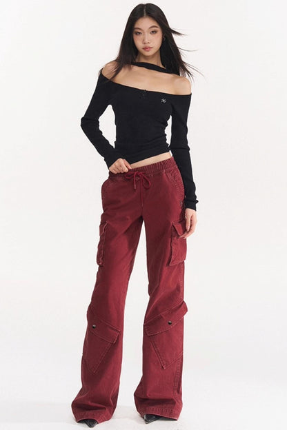 Red Vintage Cargo Pants