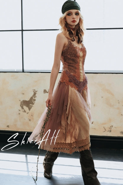 Vintage Elf Embroidered Dress