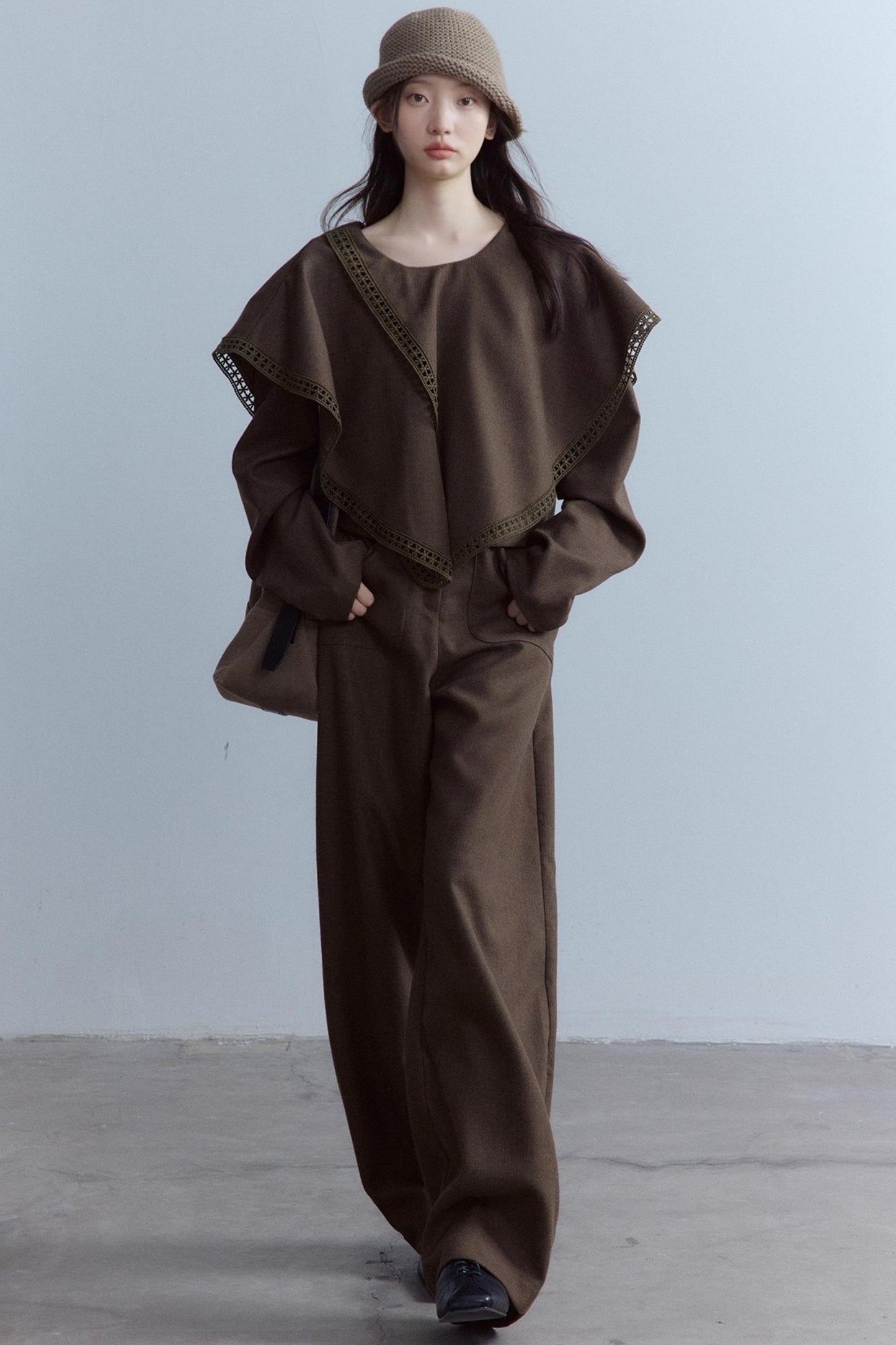 French Wool Fishbone Pants