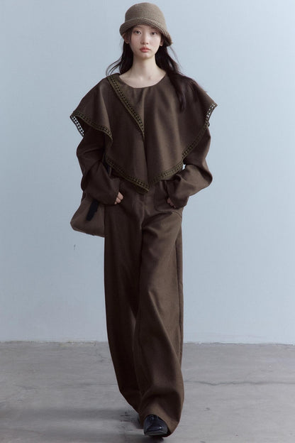 French Wool Fishbone Pants