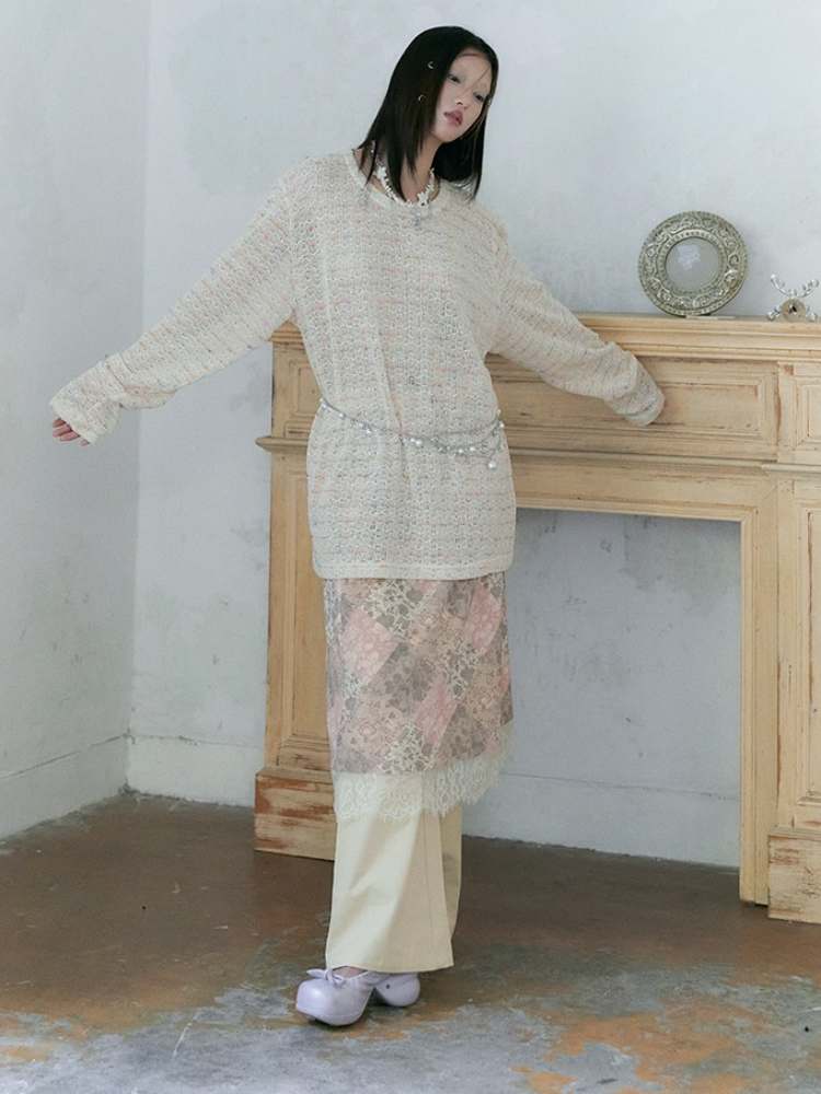 Colorful Dots Loose Pullover Knit