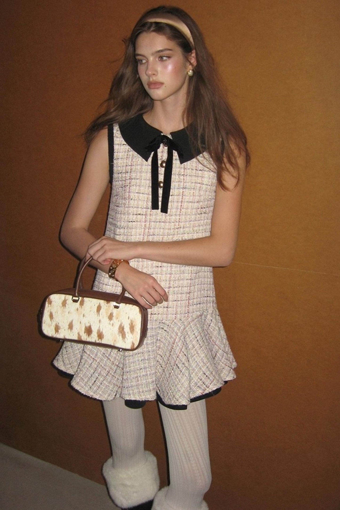 Pink Wool Pleated Dress