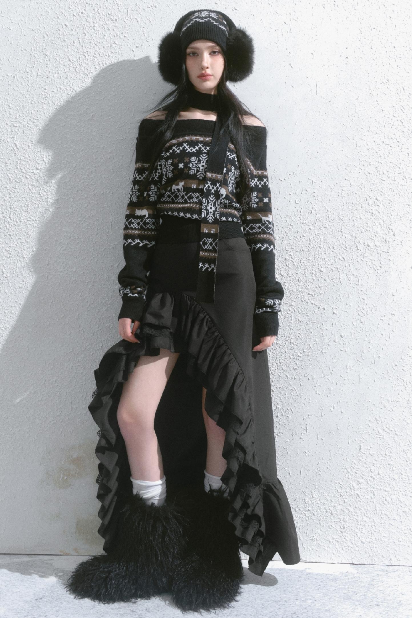 High-Waisted Slimming Long Skirt