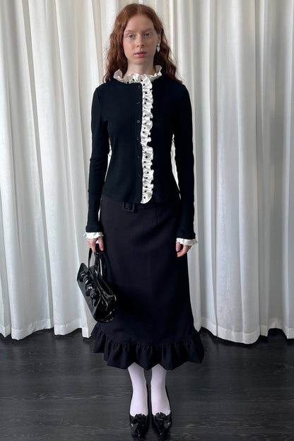 Polka Dot Lace Long Sleeve Cardigan