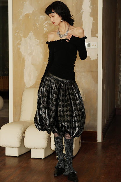 Metallic Glossy Pumpkin Skirt