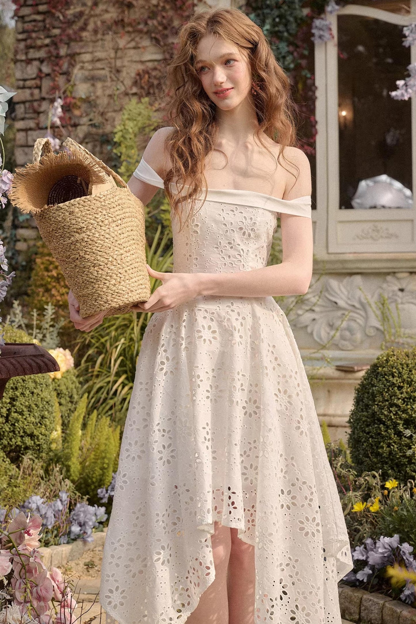 Milky Way Asymmetrical White Dress