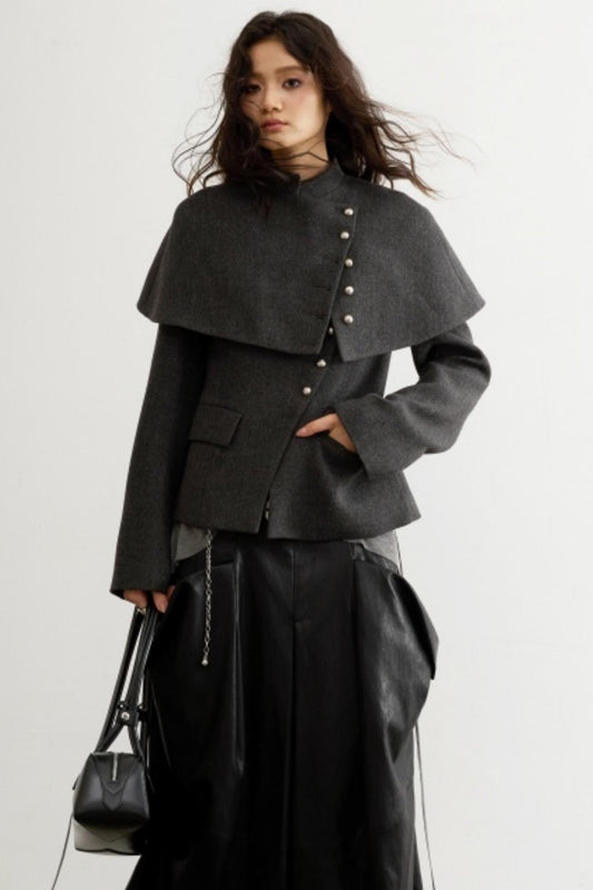 Retro Woolen Cape Coat