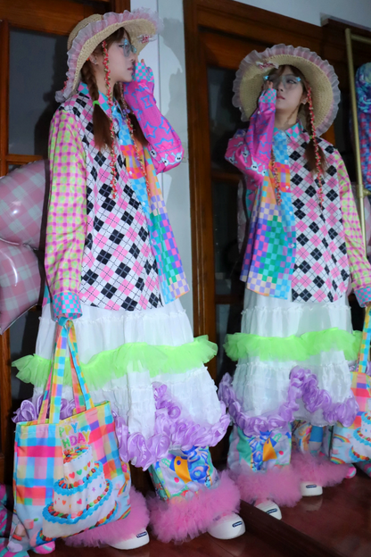 Colorful Patchwork Harajuku Blouse