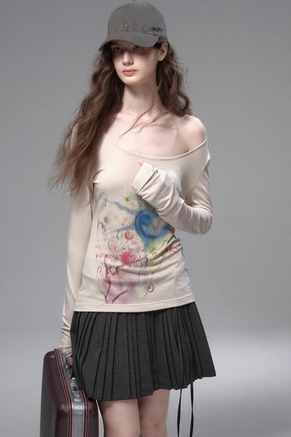 Sand Rose Large Neckline Sunscreen T-Shirt