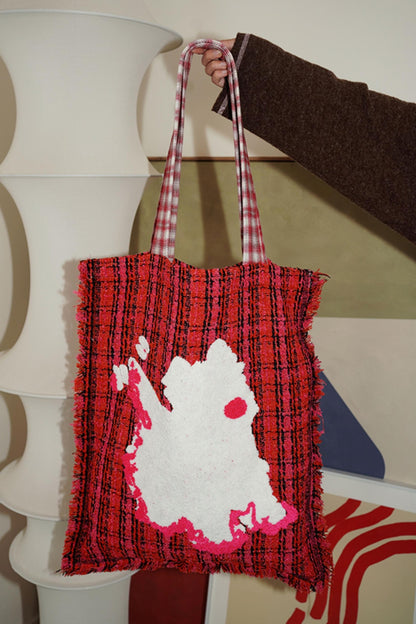 Highland Pup Plaid Tote Bag