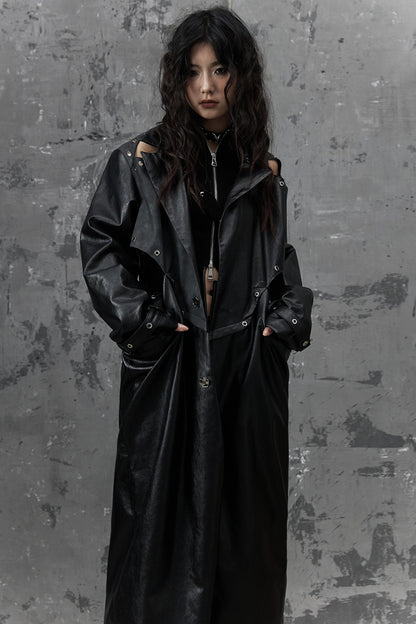 Dark Silhouette Leather Coat