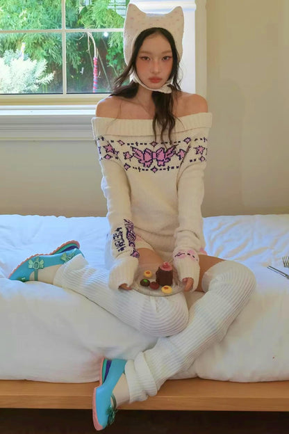 플러피 물방울 무늬 울 모자