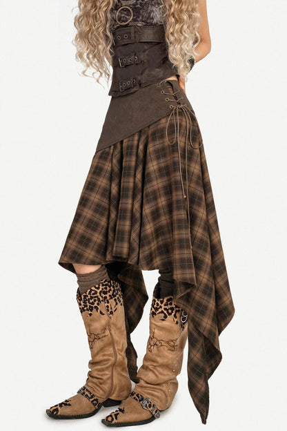 American Retro Plaid Skirt