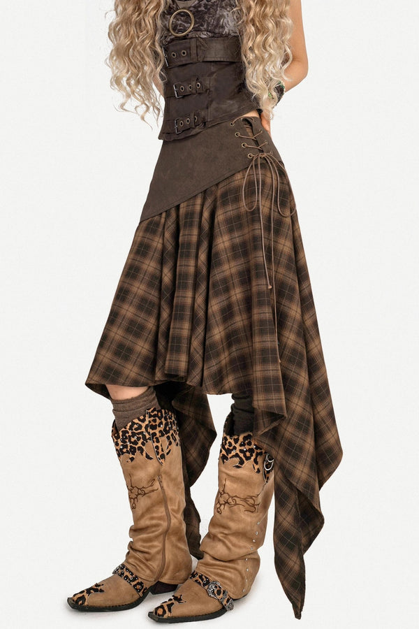 American Retro Plaid Skirt