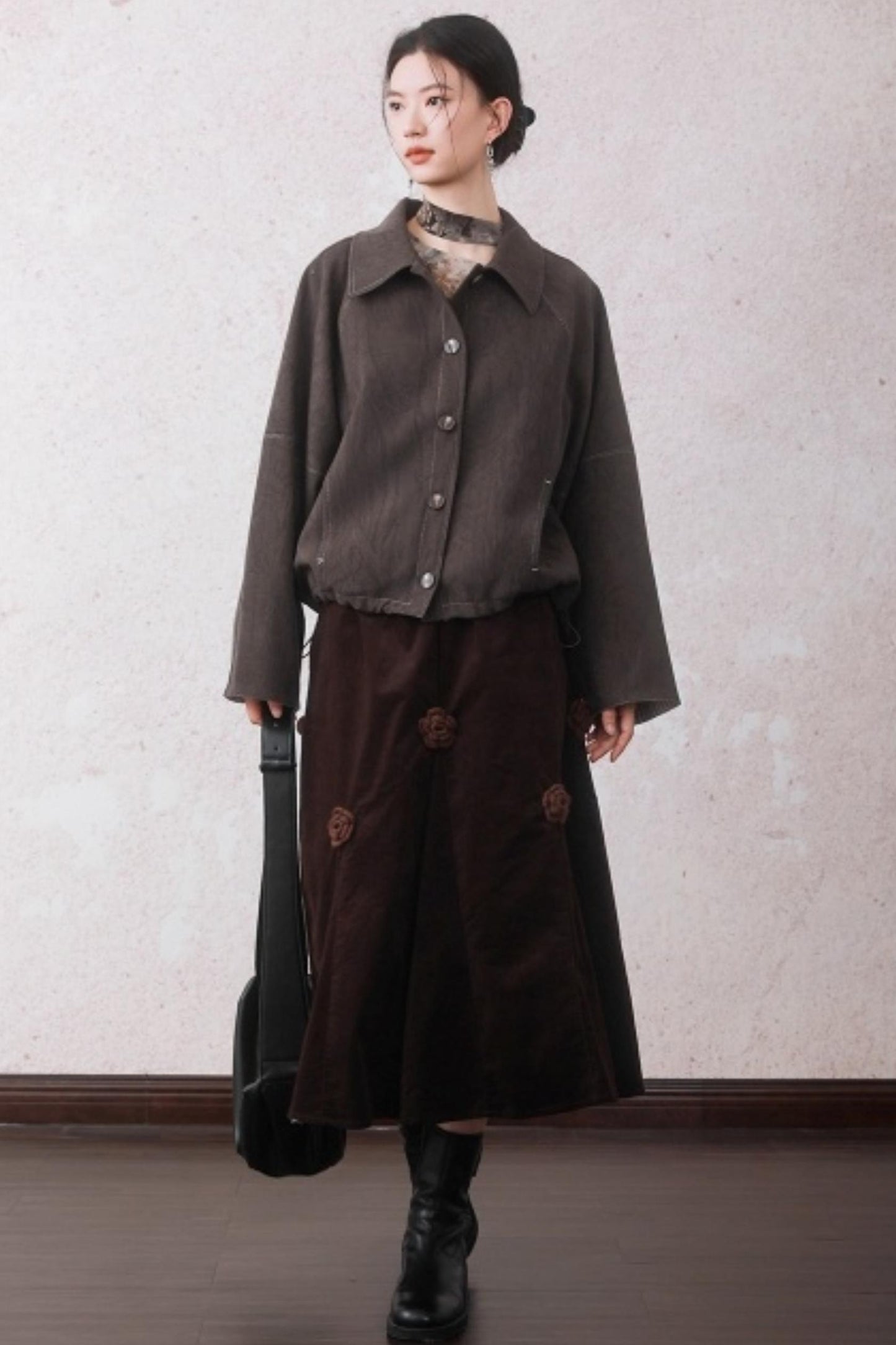 Patchwork Velvet-Feel Jacket