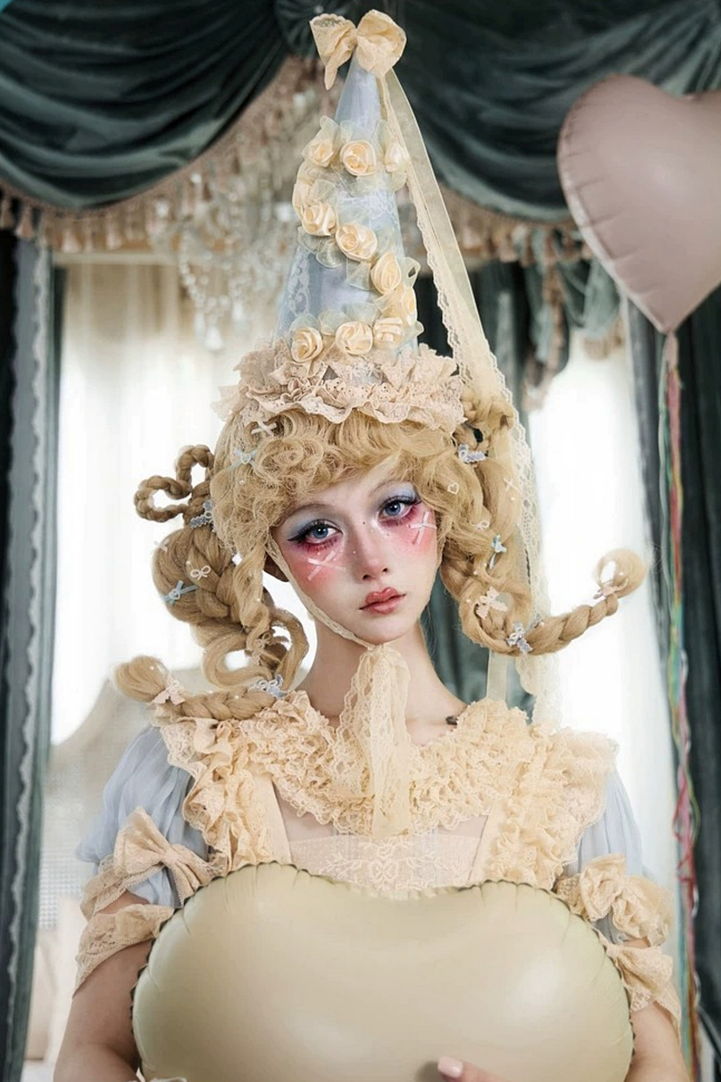 Chapeau crème vintage rococo