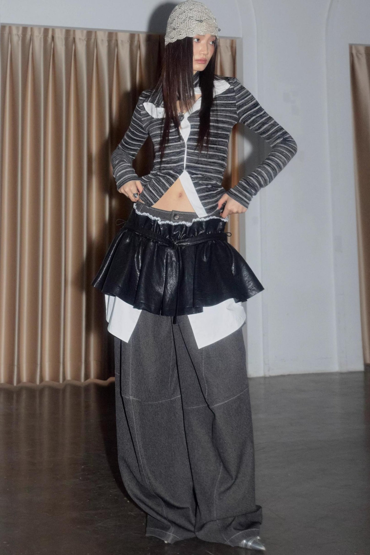 Nomadic PU Leather Puffy Skirt