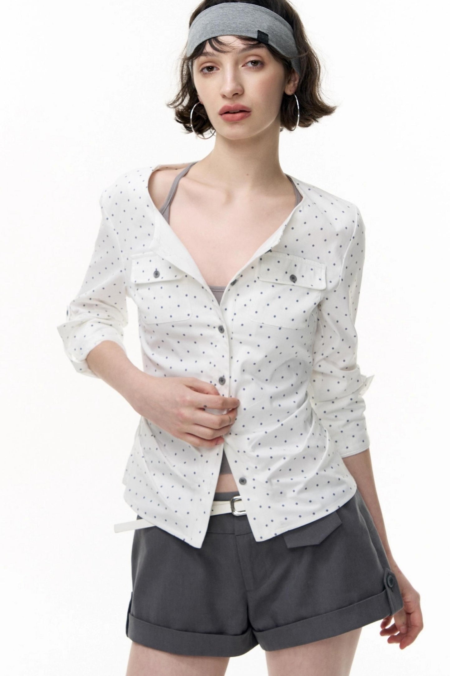 Retro Polka Dot Long Sleeve Shirt