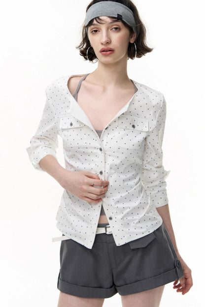 Retro Polka Dot Long Sleeve Shirt