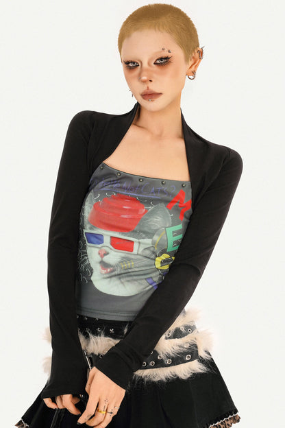 Bedrucktes zweiteiliges Bandeau-Top