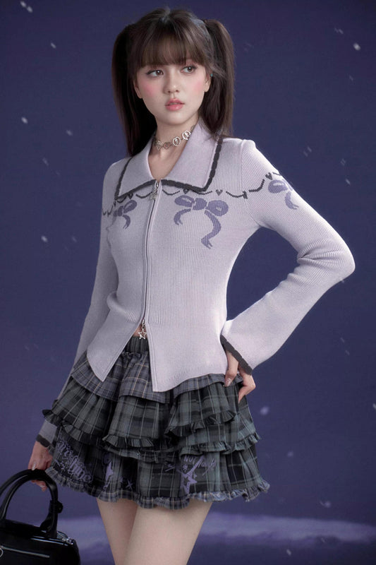 Sweet Taro Bow Cardigan