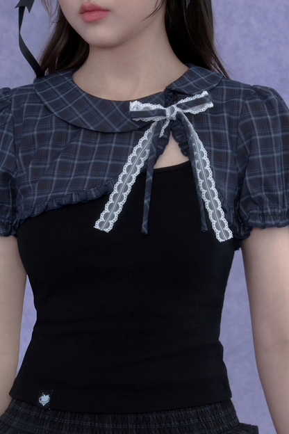 Two-Tone Puff Sleeve Top Set-Up