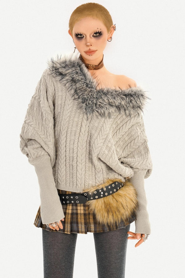 Fair Isle Off-Shoulder Sweater