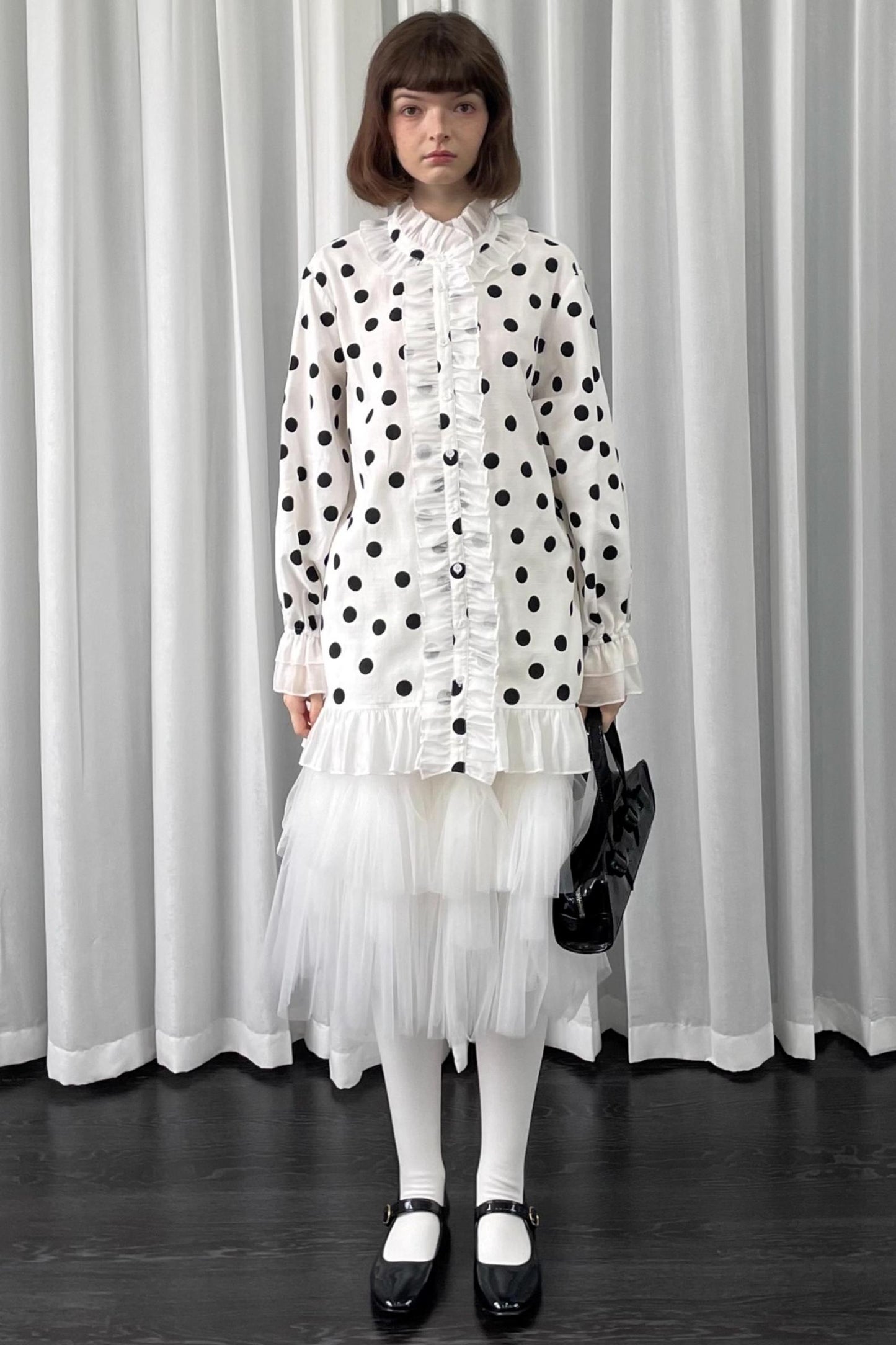 Polka Dot Lace Blouse Top