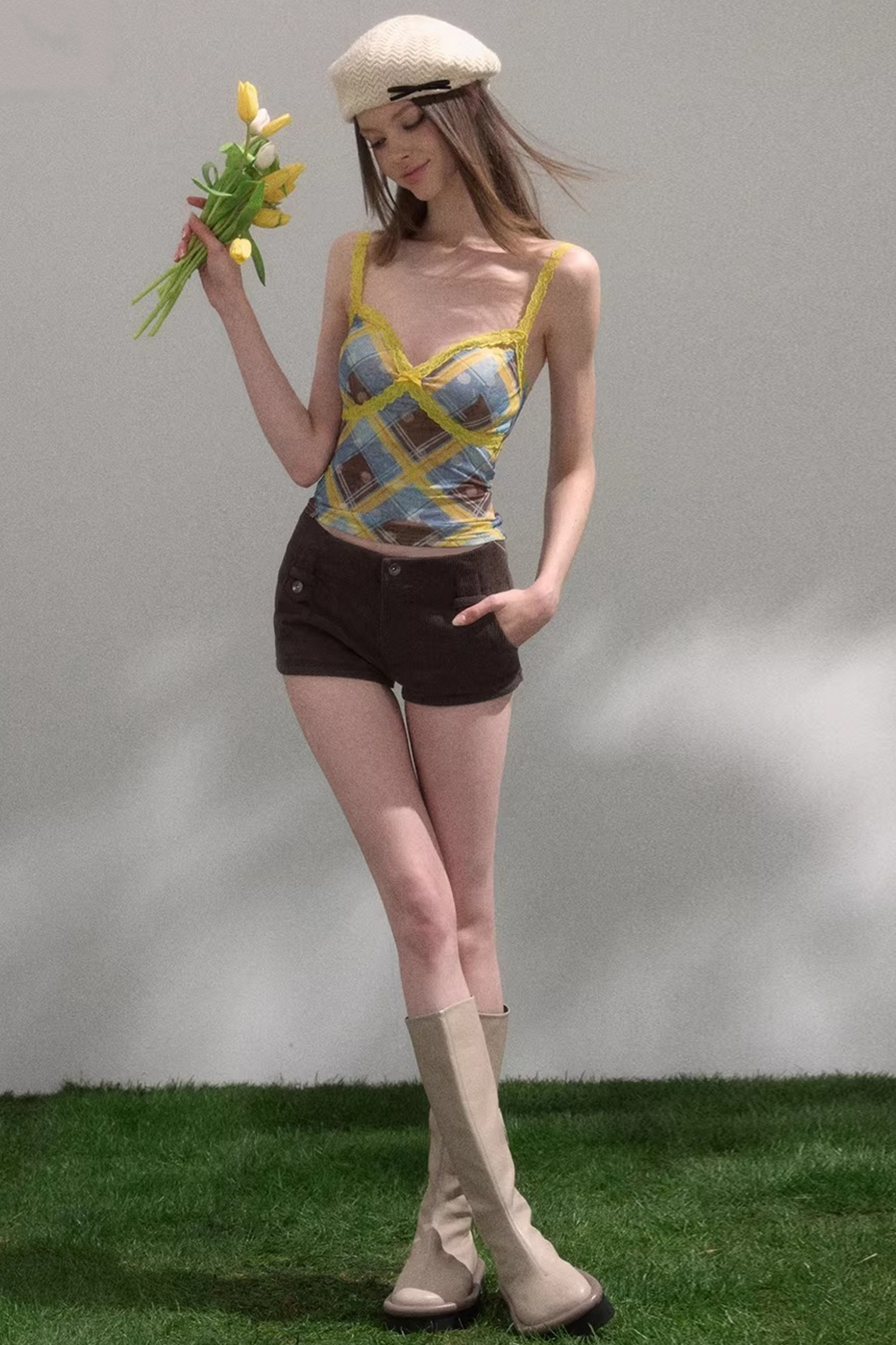 Retro Plaid Camisole Top