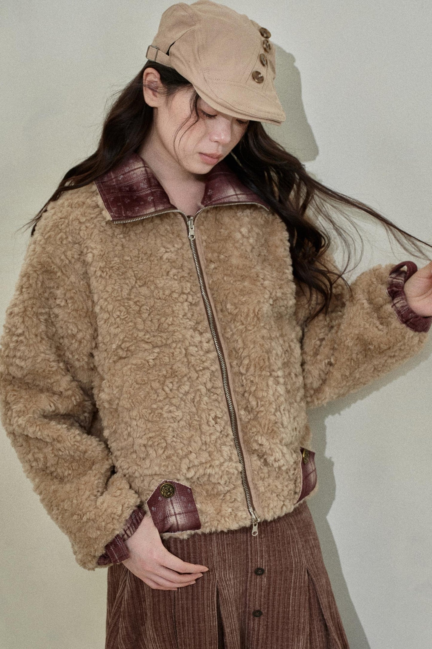 Burgundy Plaid Reversible Jacket