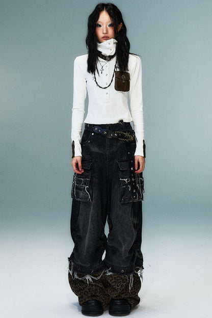 Punk High Neck Slim Knit Base Top