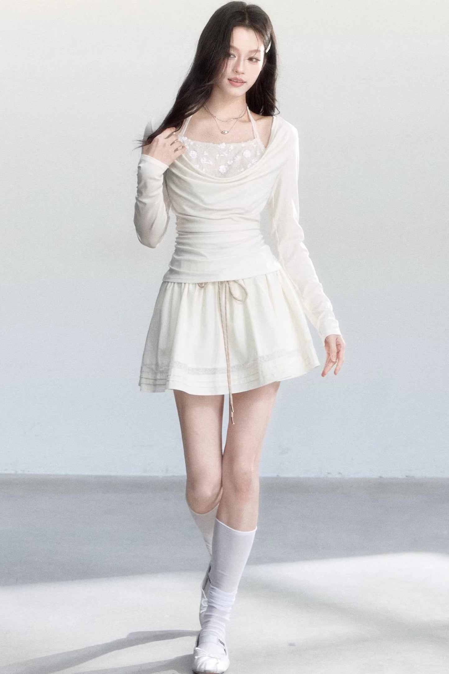 Wind-Blown Collar Top